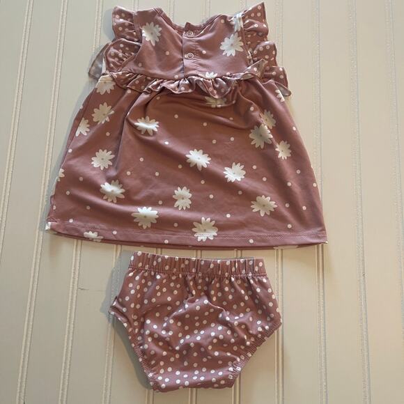 Little Millie Floral Dress Bloomers Diaper Cover Mauve Size Baby Girls 3 Months - Picture 3 of 4